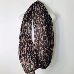 Leopard Print Infinity Scarf — Brown and Black